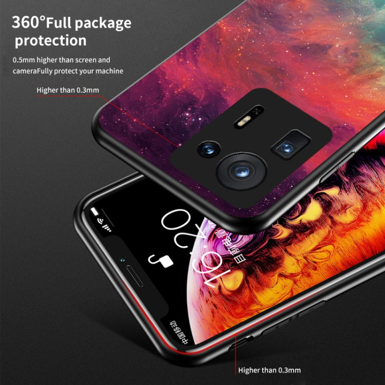For Xiaomi Mi Mix 4 Starry Sky Painted Tempered Glass TPU Shockproof Protective Case