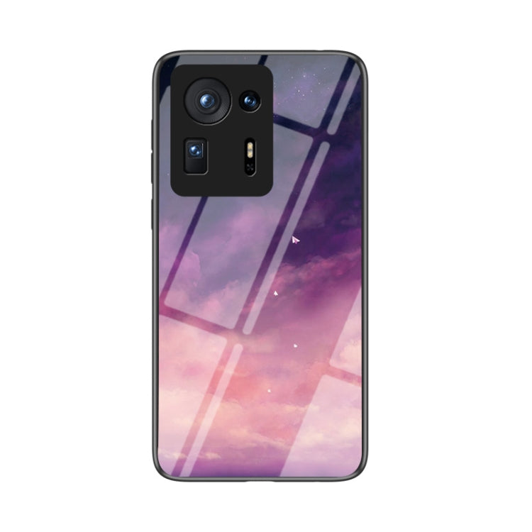 For Xiaomi Mi Mix 4 Starry Sky Painted Tempered Glass TPU Shockproof Protective Case