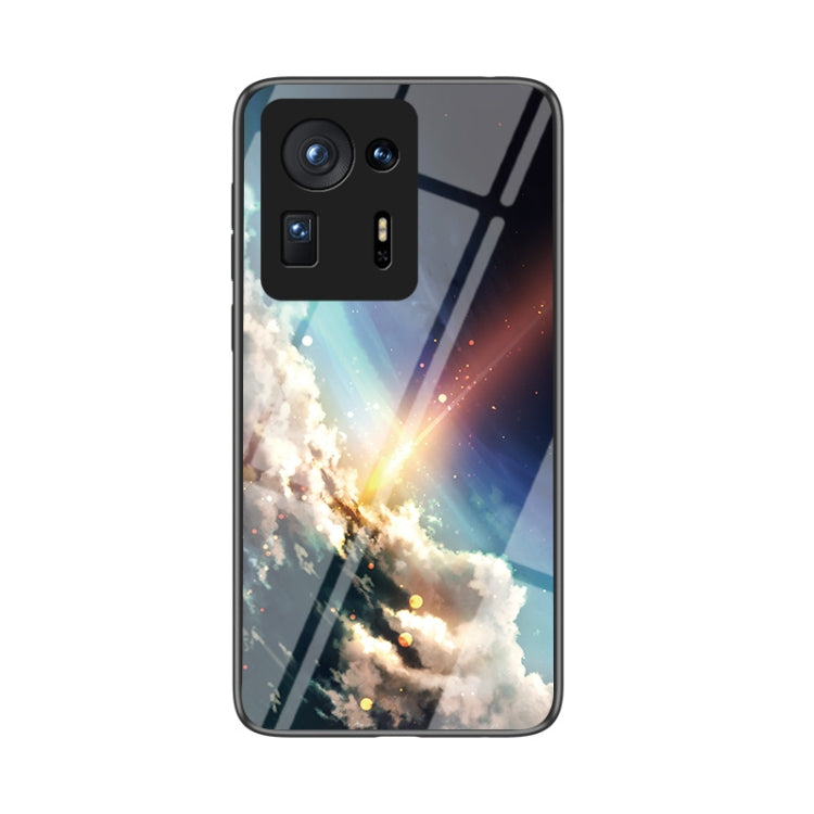 For Xiaomi Mi Mix 4 Starry Sky Painted Tempered Glass TPU Shockproof Protective Case