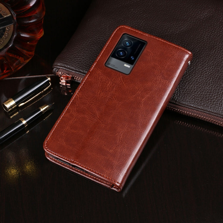 idewei Crazy Horse Texture Horizontal Flip Leather Case with Holder & Card Slots & Wallet For vivo iQOO 8 Pro