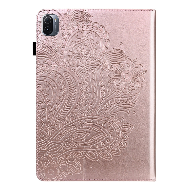 For Xiaomi Pad 5 Pro / Pad 5 Peacock Embossed Pattern TPU + PU Horizontal Flip Leather Case with Holder & Card Slots & Wallet & Sleep / Wake-up Function