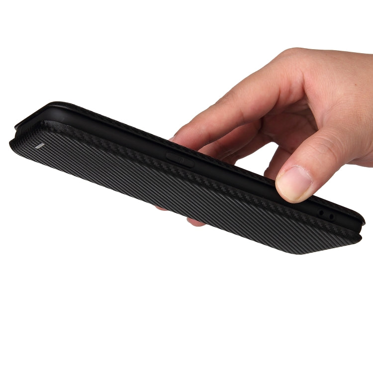 Carbon Fiber Texture Horizontal Flip TPU + PC + PU Leather Case with Card Slot For OPPO Realme GT Master