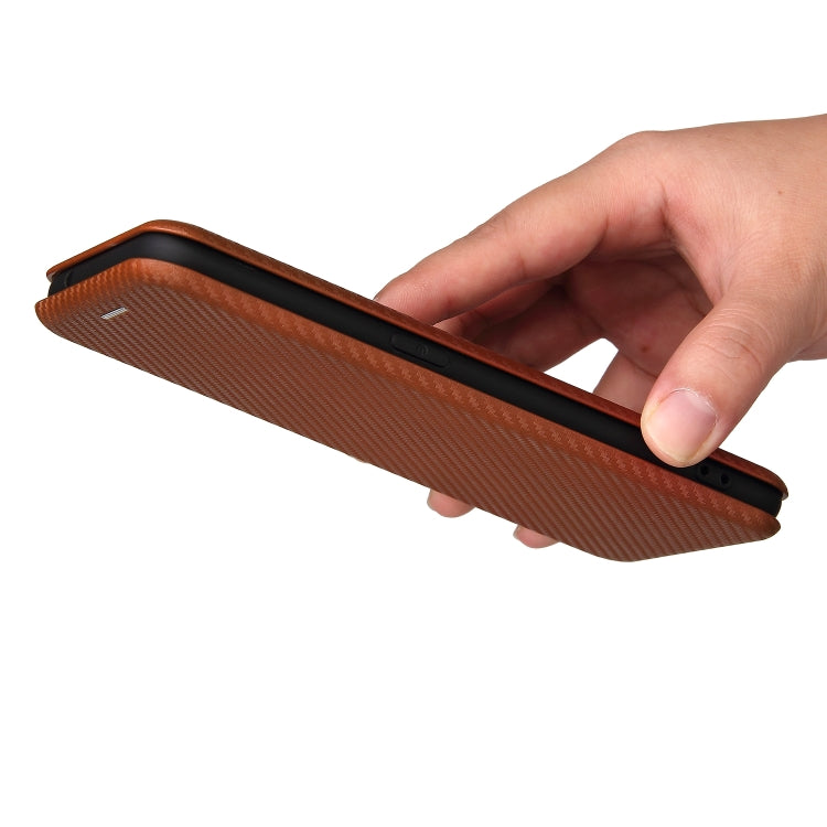 Carbon Fiber Texture Horizontal Flip TPU + PC + PU Leather Case with Card Slot For OPPO Reno6 Z