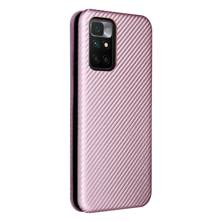 Carbon Fiber Texture Horizontal Flip TPU + PC + PU Leather Case with Card Slot For Xiaomi Redmi 10