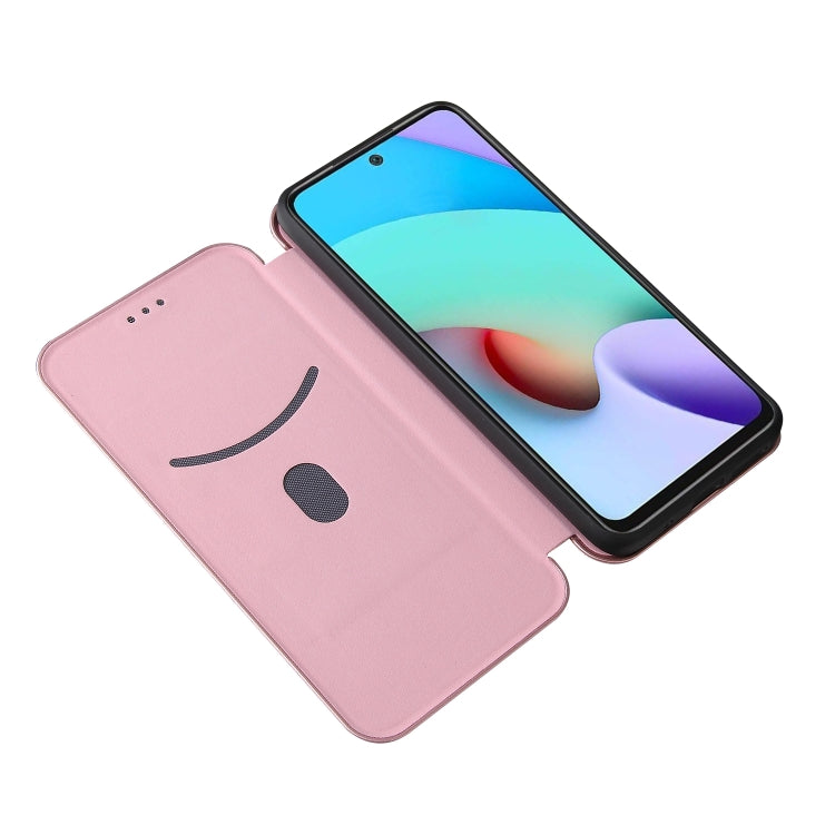 Carbon Fiber Texture Horizontal Flip TPU + PC + PU Leather Case with Card Slot For Xiaomi Redmi 10