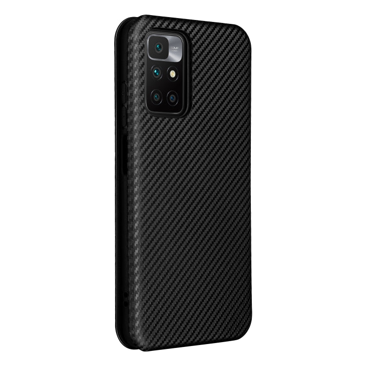 Carbon Fiber Texture Horizontal Flip TPU + PC + PU Leather Case with Card Slot For Xiaomi Redmi 10