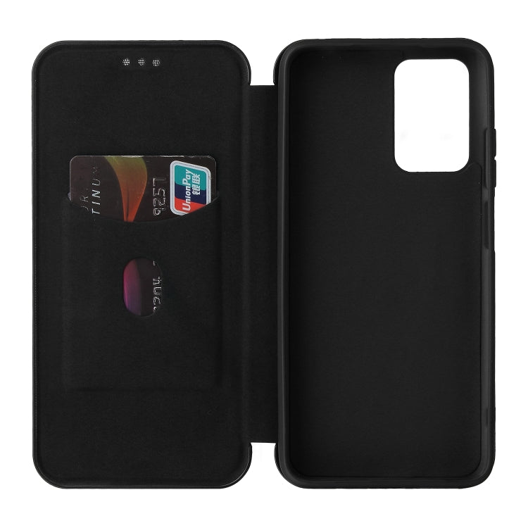 Carbon Fiber Texture Horizontal Flip TPU + PC + PU Leather Case with Card Slot For Xiaomi Redmi 10