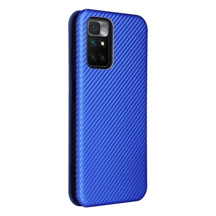 Carbon Fiber Texture Horizontal Flip TPU + PC + PU Leather Case with Card Slot For Xiaomi Redmi 10