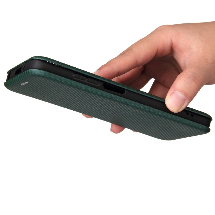 Carbon Fiber Texture Horizontal Flip TPU + PC + PU Leather Case with Card Slot For Xiaomi Redmi 10