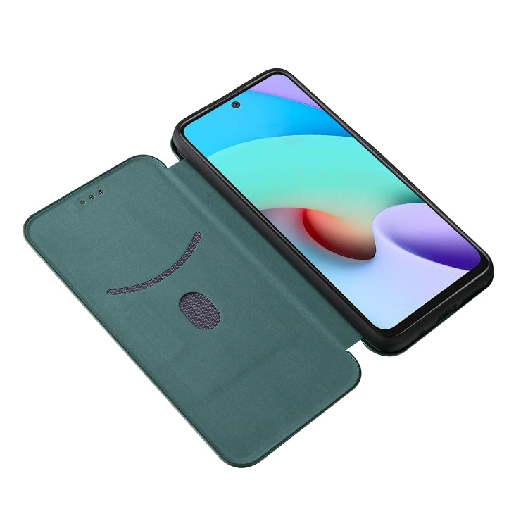 Carbon Fiber Texture Horizontal Flip TPU + PC + PU Leather Case with Card Slot For Xiaomi Redmi 10