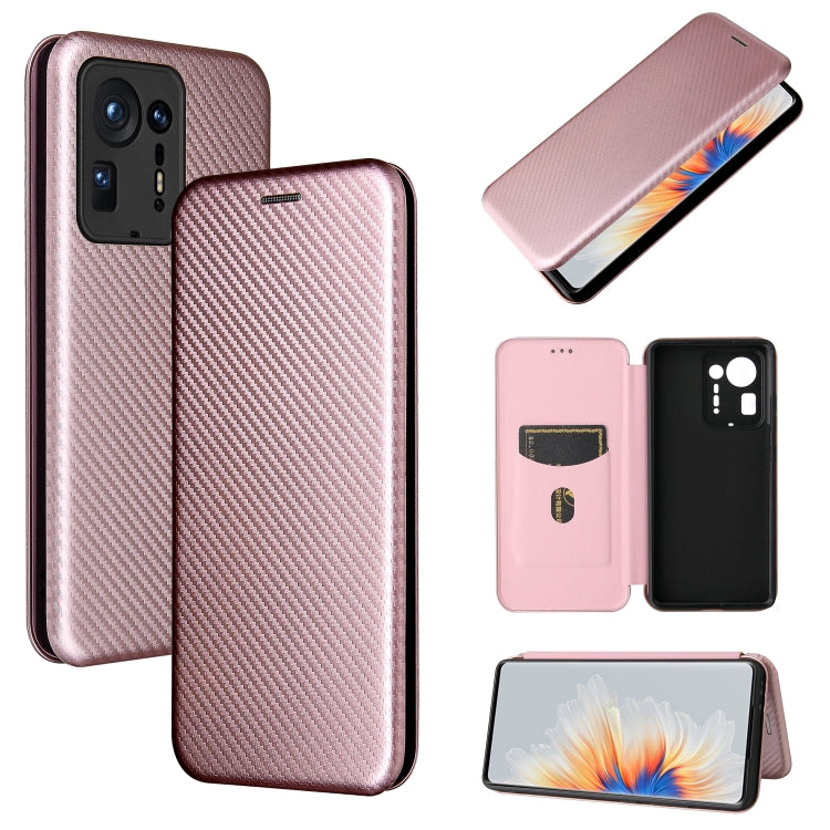 Carbon Fiber Texture Horizontal Flip TPU + PC + PU Leather Case with Card Slot For Xiaomi Mix 4