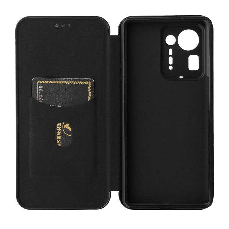 Carbon Fiber Texture Horizontal Flip TPU + PC + PU Leather Case with Card Slot For Xiaomi Mix 4