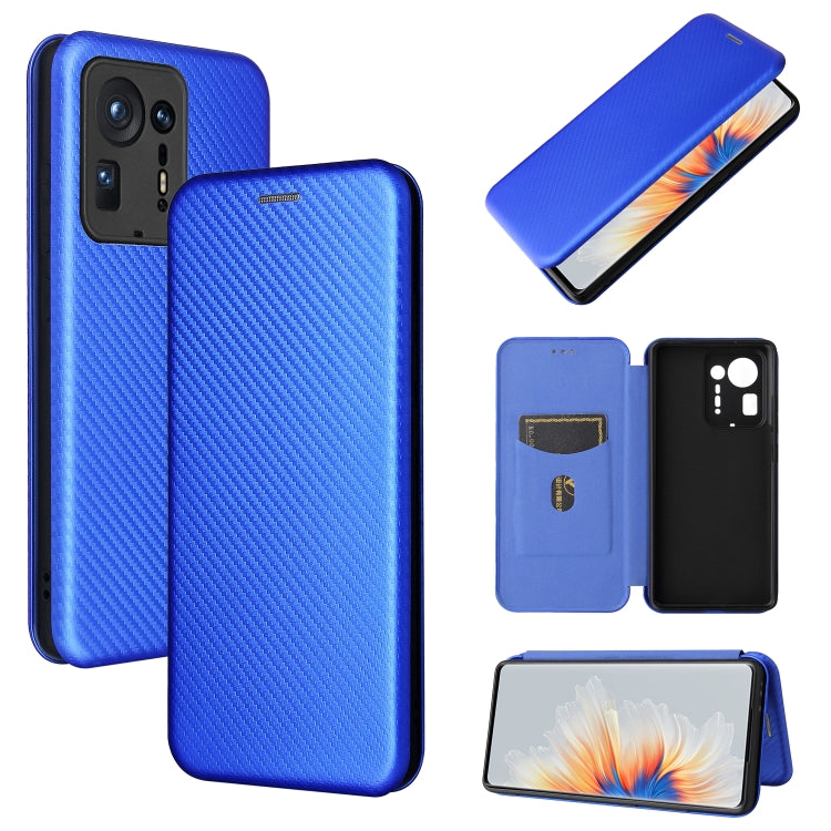Carbon Fiber Texture Horizontal Flip TPU + PC + PU Leather Case with Card Slot For Xiaomi Mix 4