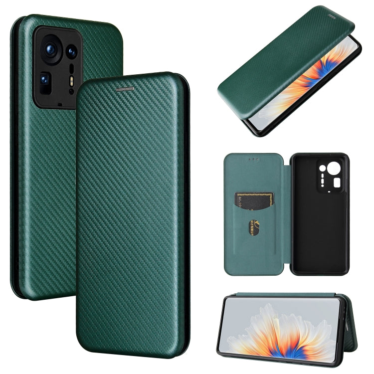 Carbon Fiber Texture Horizontal Flip TPU + PC + PU Leather Case with Card Slot For Xiaomi Mix 4