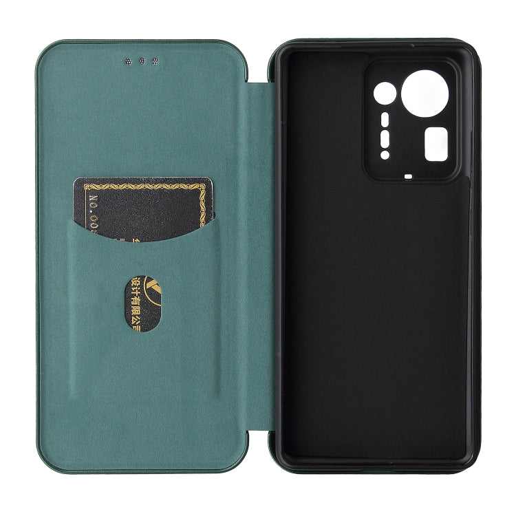 Carbon Fiber Texture Horizontal Flip TPU + PC + PU Leather Case with Card Slot For Xiaomi Mix 4