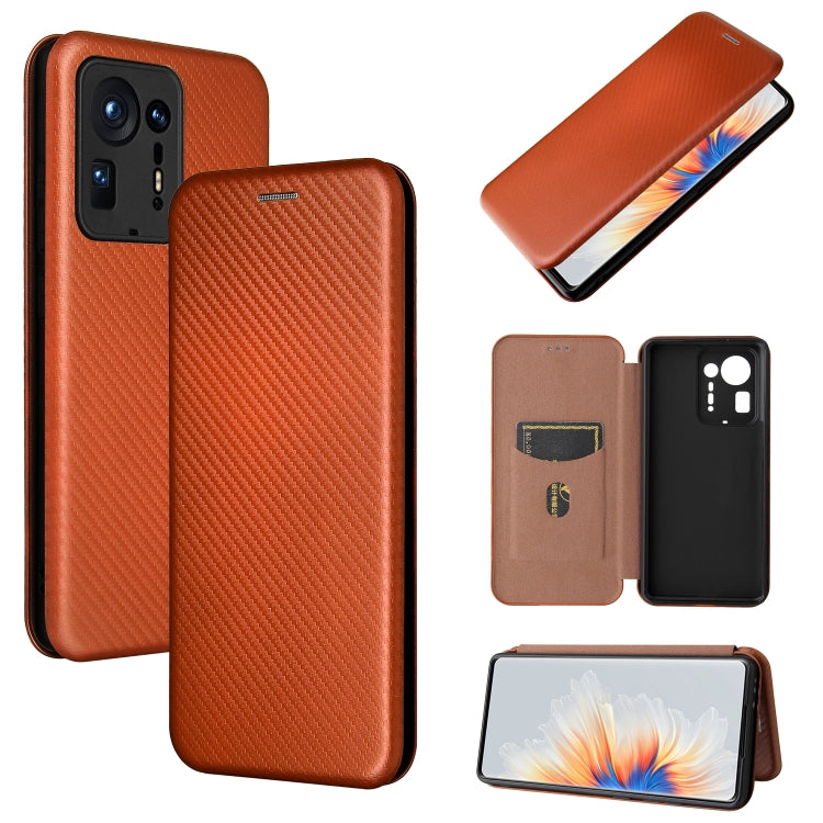 Carbon Fiber Texture Horizontal Flip TPU + PC + PU Leather Case with Card Slot For Xiaomi Mix 4