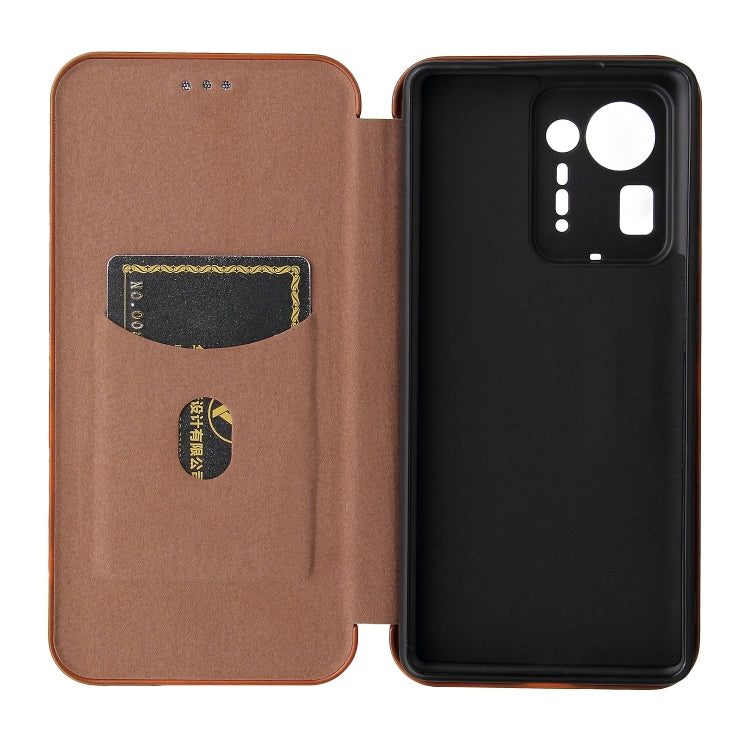 Carbon Fiber Texture Horizontal Flip TPU + PC + PU Leather Case with Card Slot For Xiaomi Mix 4