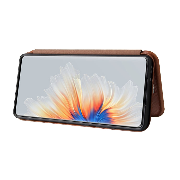 Carbon Fiber Texture Horizontal Flip TPU + PC + PU Leather Case with Card Slot For Xiaomi Mix 4