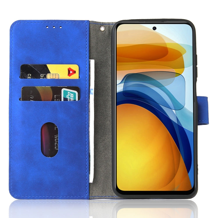 Solid Color Skin Feel Magnetic Buckle Horizontal Flip Calf Texture PU Leather Case with Holder & Card Slots & Wallet For Xiaomi Redmi 10