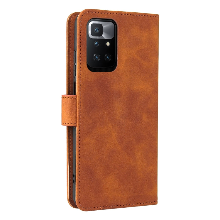 Solid Color Skin Feel Magnetic Buckle Horizontal Flip Calf Texture PU Leather Case with Holder & Card Slots & Wallet For Xiaomi Redmi 10
