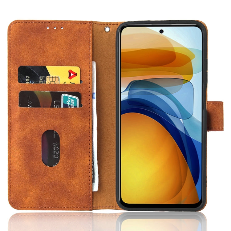 Solid Color Skin Feel Magnetic Buckle Horizontal Flip Calf Texture PU Leather Case with Holder & Card Slots & Wallet For Xiaomi Redmi 10