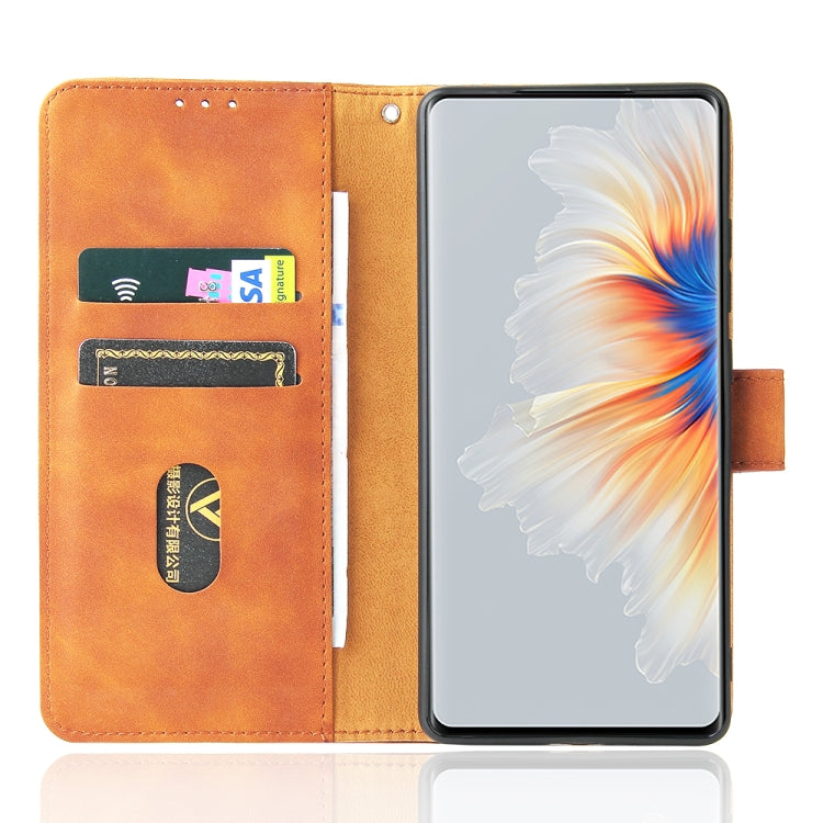 Solid Color Skin Feel Magnetic Buckle Horizontal Flip Calf Texture PU Leather Case with Holder & Card Slots & Wallet For Xiaomi Mix 4
