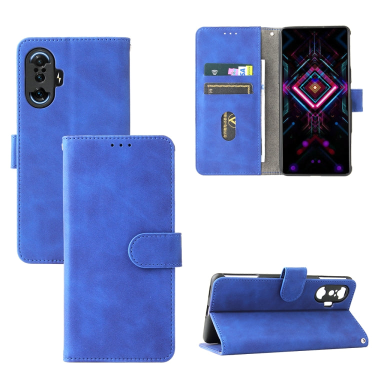 Solid Color Skin Feel Magnetic Buckle Horizontal Flip Calf Texture PU Leather Case with Holder & Card Slots & Wallet For Xiaomi Poco F3 GT / Redmi K40 Gaming