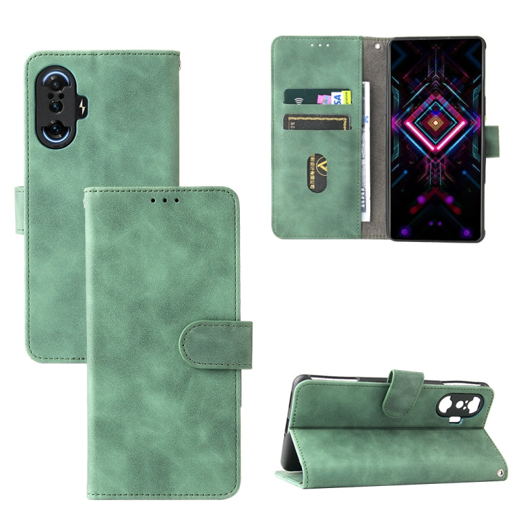 Solid Color Skin Feel Magnetic Buckle Horizontal Flip Calf Texture PU Leather Case with Holder & Card Slots & Wallet For Xiaomi Poco F3 GT / Redmi K40 Gaming