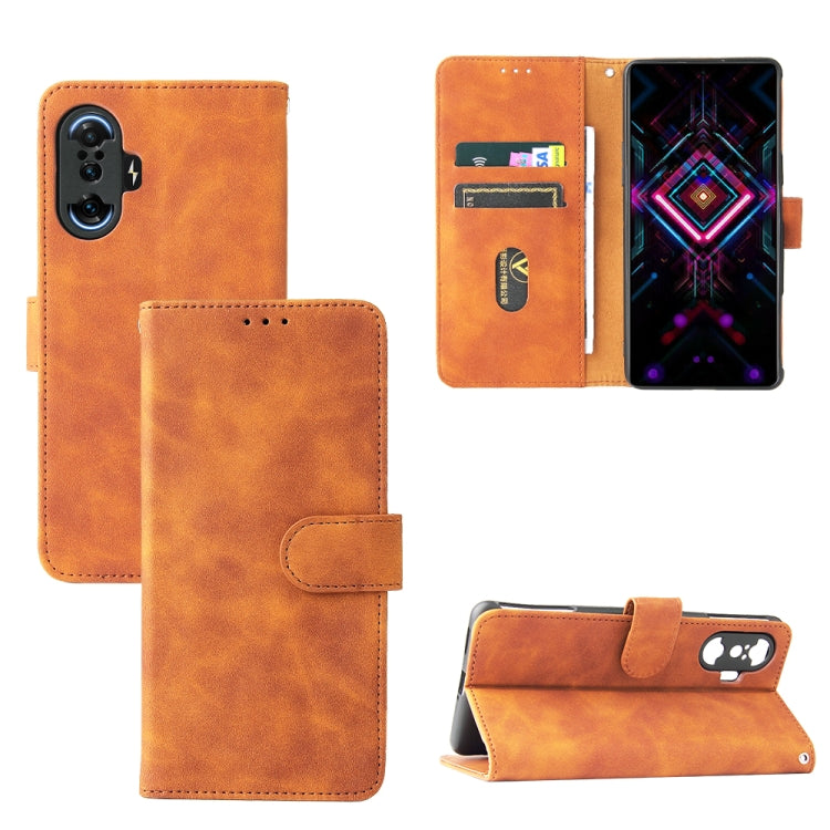 Solid Color Skin Feel Magnetic Buckle Horizontal Flip Calf Texture PU Leather Case with Holder & Card Slots & Wallet For Xiaomi Poco F3 GT / Redmi K40 Gaming