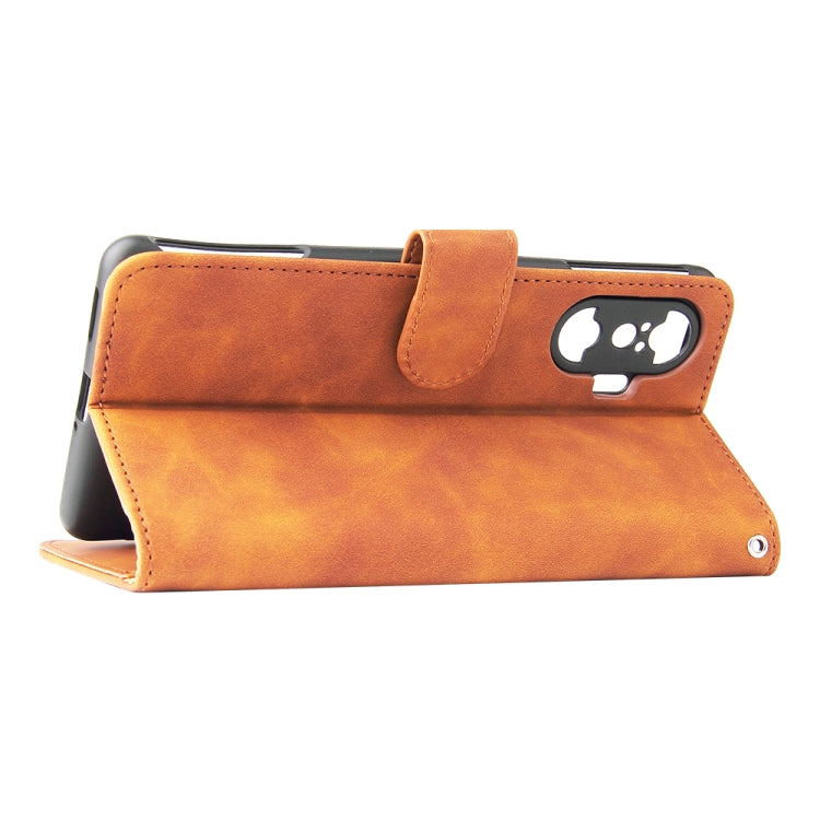 Solid Color Skin Feel Magnetic Buckle Horizontal Flip Calf Texture PU Leather Case with Holder & Card Slots & Wallet For Xiaomi Poco F3 GT / Redmi K40 Gaming