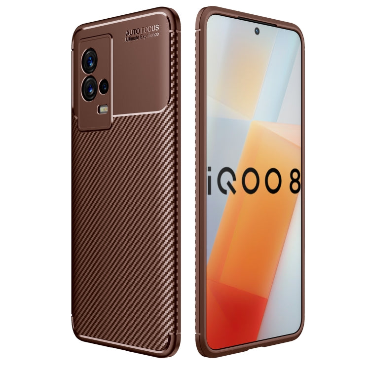 For vivo iQOO 8 Carbon Fiber Texture Shockproof TPU Case