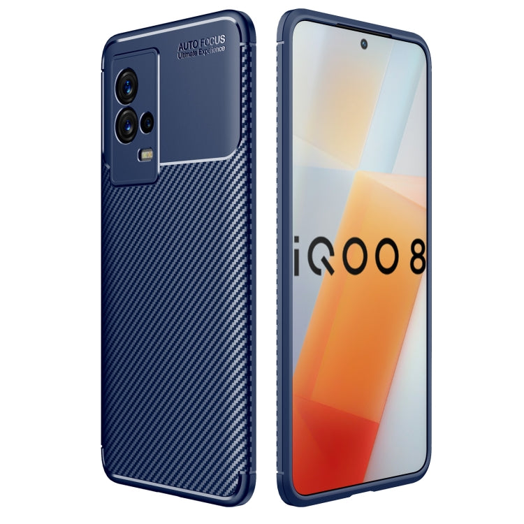 For vivo iQOO 8 Carbon Fiber Texture Shockproof TPU Case
