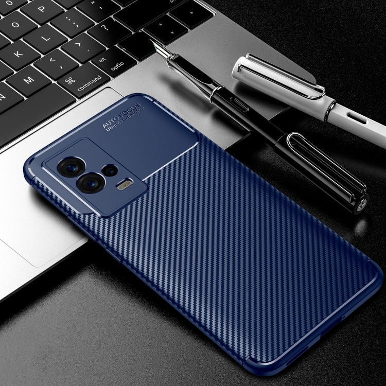 For vivo iQOO 8 Carbon Fiber Texture Shockproof TPU Case