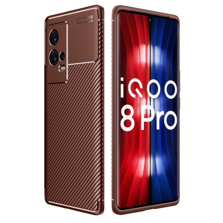 For vivo iQOO 8 Pro Carbon Fiber Texture Shockproof TPU Case