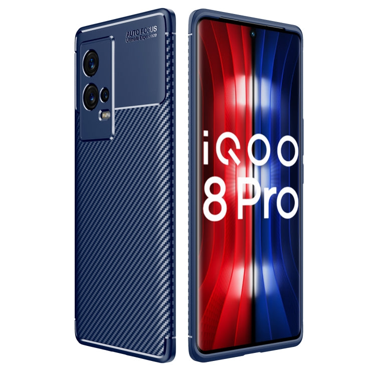 For vivo iQOO 8 Pro Carbon Fiber Texture Shockproof TPU Case