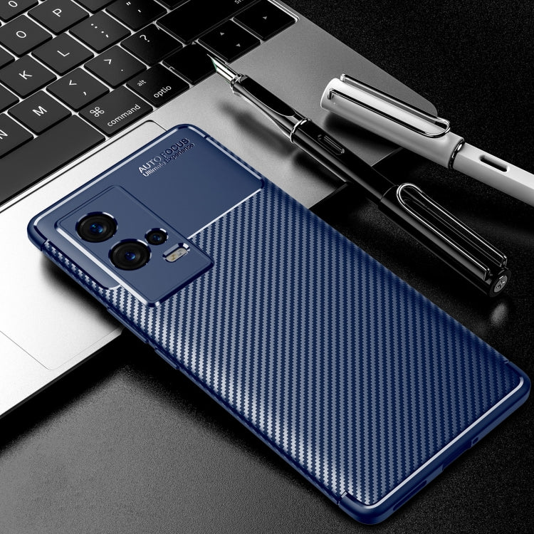For vivo iQOO 8 Pro Carbon Fiber Texture Shockproof TPU Case