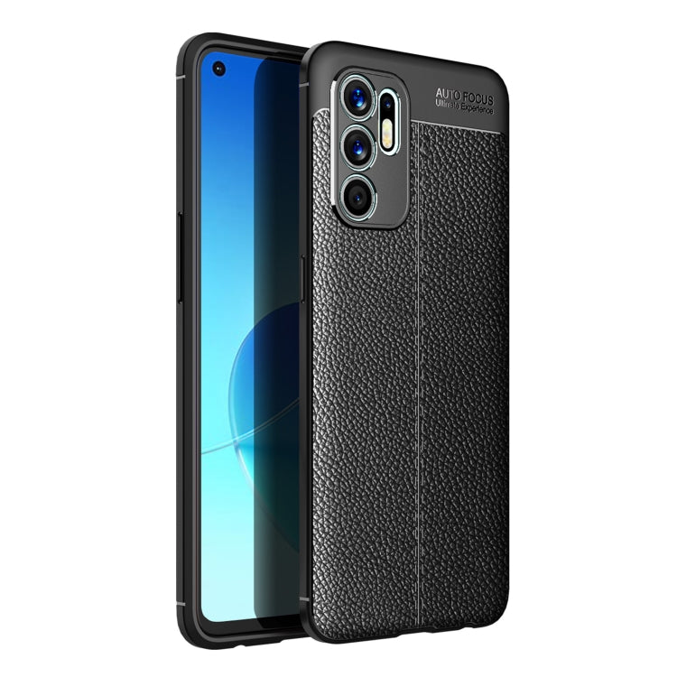 For OPPO Reno6 4G (Indonesia) Litchi Texture TPU Shockproof Case