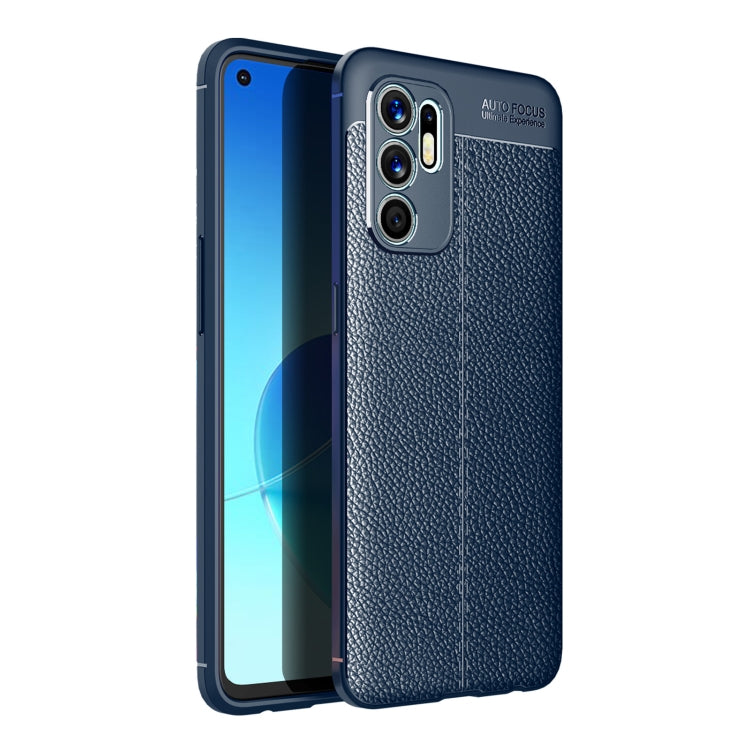 For OPPO Reno6 4G (Indonesia) Litchi Texture TPU Shockproof Case