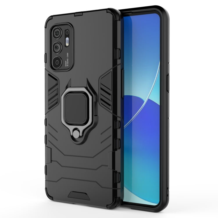 For OPPO Reno6 4G PC + TPU Shockproof Protective Case with Magnetic Ring Holder