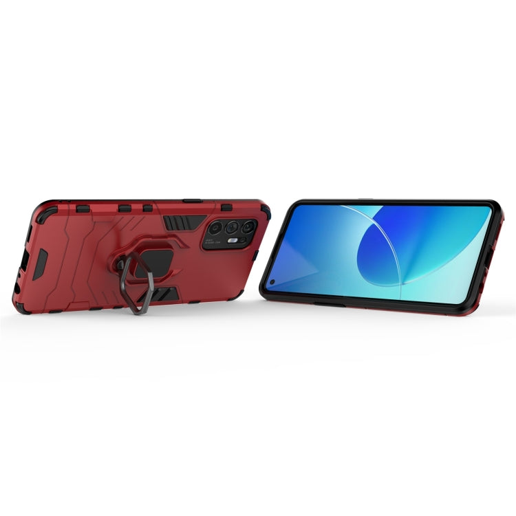 For OPPO Reno6 4G PC + TPU Shockproof Protective Case with Magnetic Ring Holder