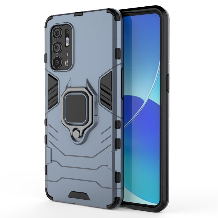 For OPPO Reno6 4G PC + TPU Shockproof Protective Case with Magnetic Ring Holder