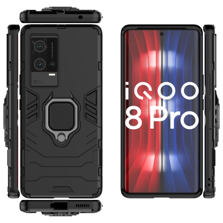 For vivo iQOO 8 Pro PC + TPU Shockproof Protective Case with Magnetic Ring Holder