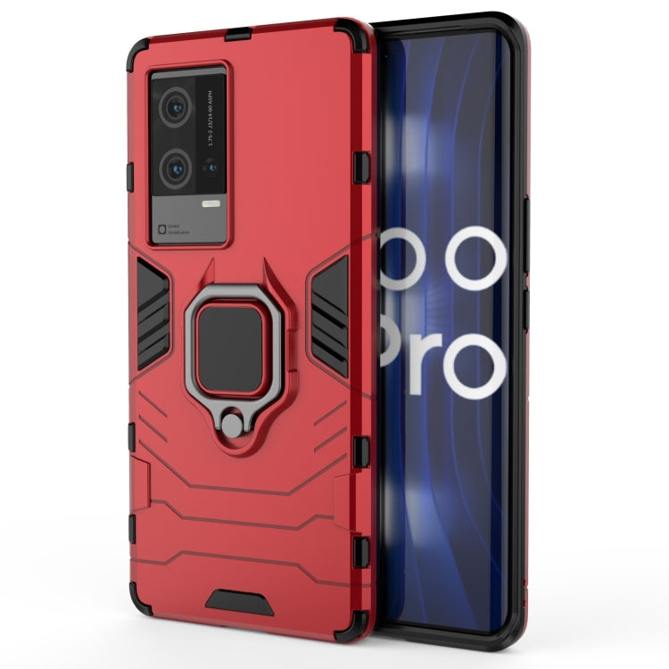 For vivo iQOO 8 Pro PC + TPU Shockproof Protective Case with Magnetic Ring Holder