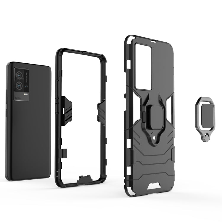 For vivo iQOO 8 PC + TPU Shockproof Protective Case with Magnetic Ring Holder