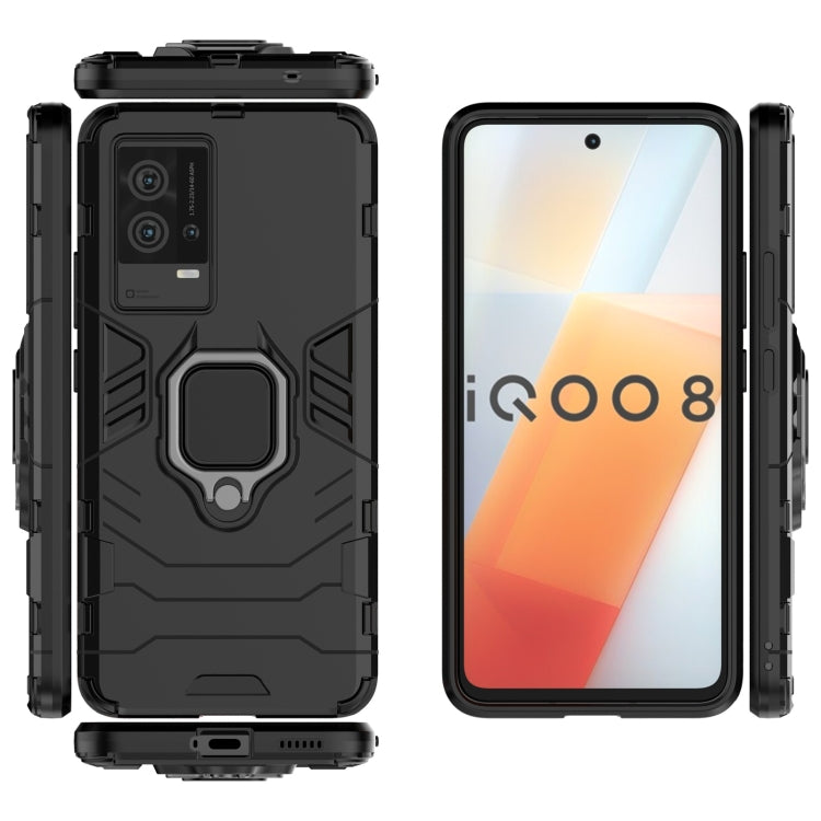 For vivo iQOO 8 PC + TPU Shockproof Protective Case with Magnetic Ring Holder