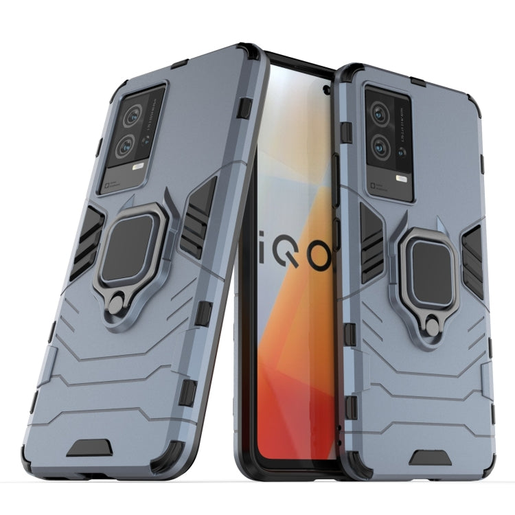 For vivo iQOO 8 PC + TPU Shockproof Protective Case with Magnetic Ring Holder
