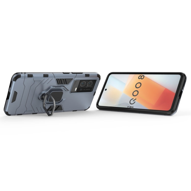 For vivo iQOO 8 PC + TPU Shockproof Protective Case with Magnetic Ring Holder