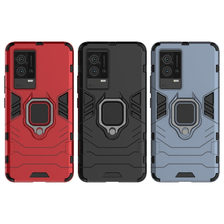 For vivo iQOO 8 PC + TPU Shockproof Protective Case with Magnetic Ring Holder