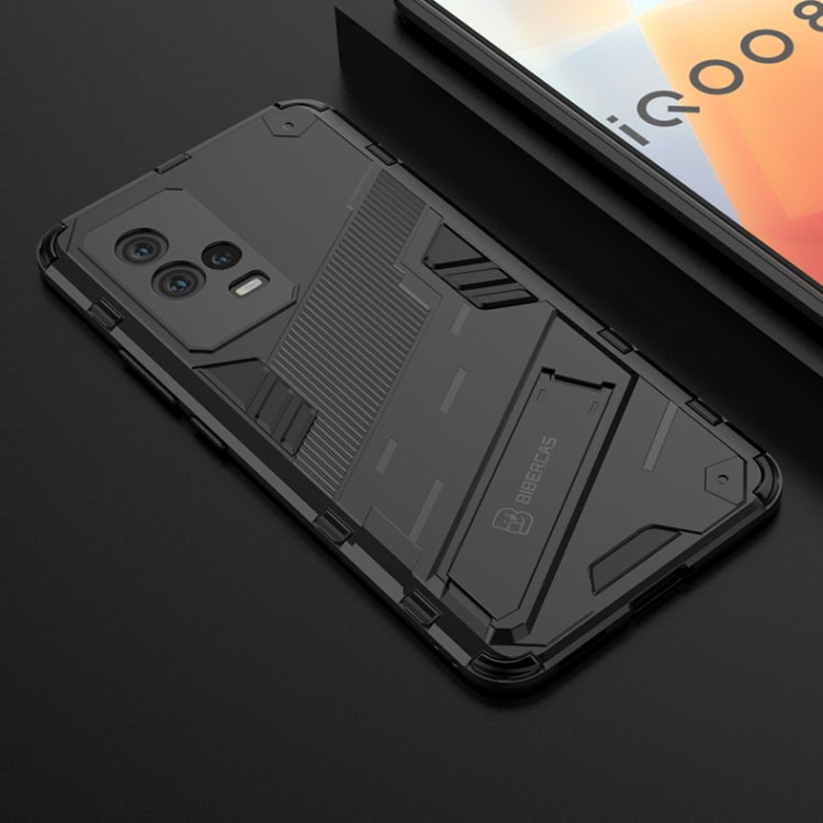 For vivo iQOO 8 Punk Armor 2 in 1 PC + TPU Shockproof Case with Invisible Holder
