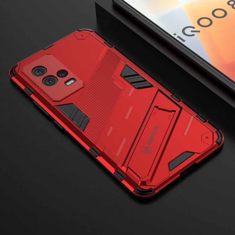 For vivo iQOO 8 Punk Armor 2 in 1 PC + TPU Shockproof Case with Invisible Holder